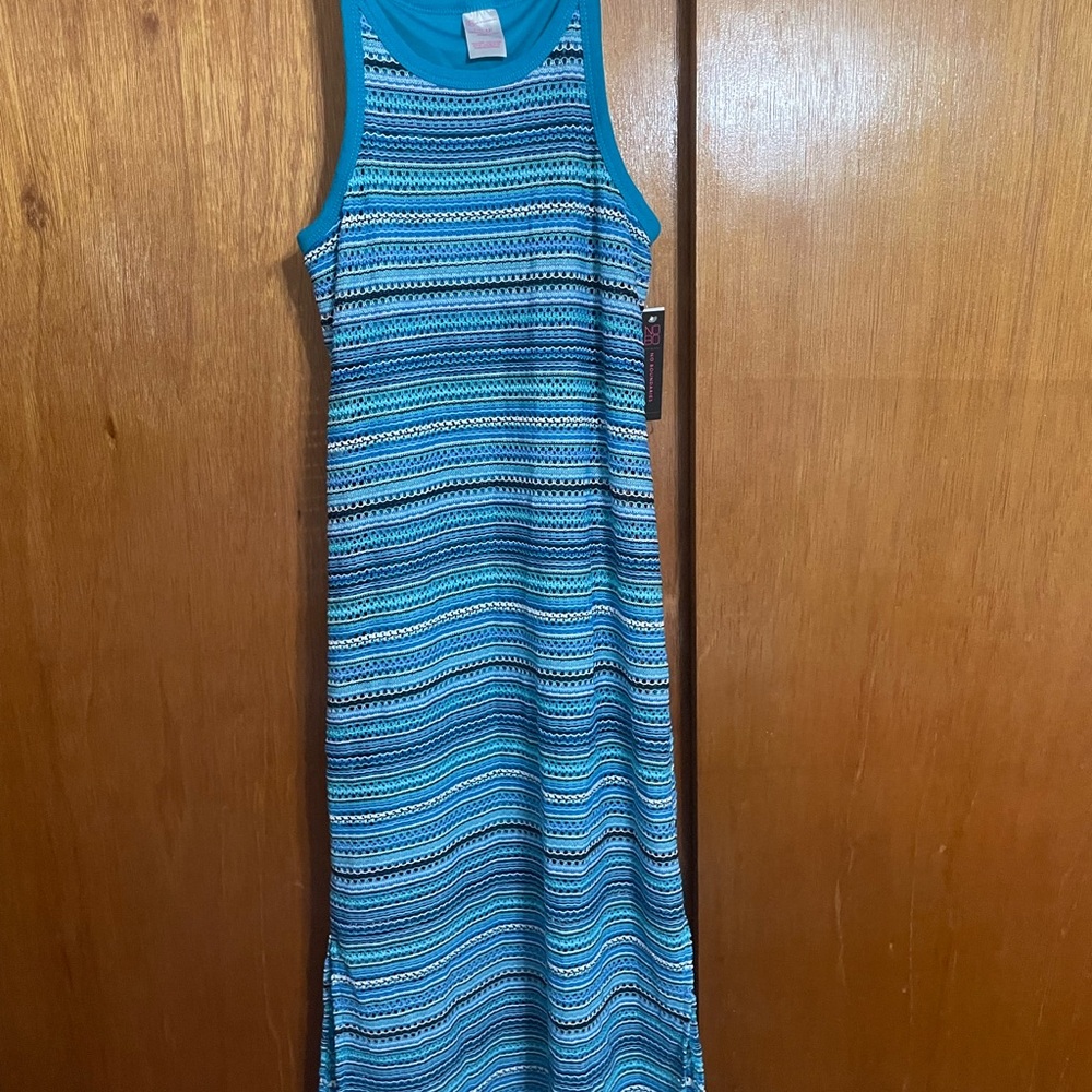 No Boundaries Teal and White Knit Top